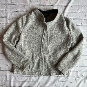 Banana Republic Jacket Gray Wool Blend Open Font Belt Loops Textured 8  Mad Men